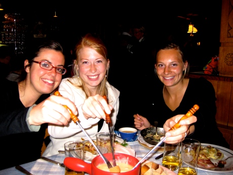 cheese fondue at the Swiss restaurant 